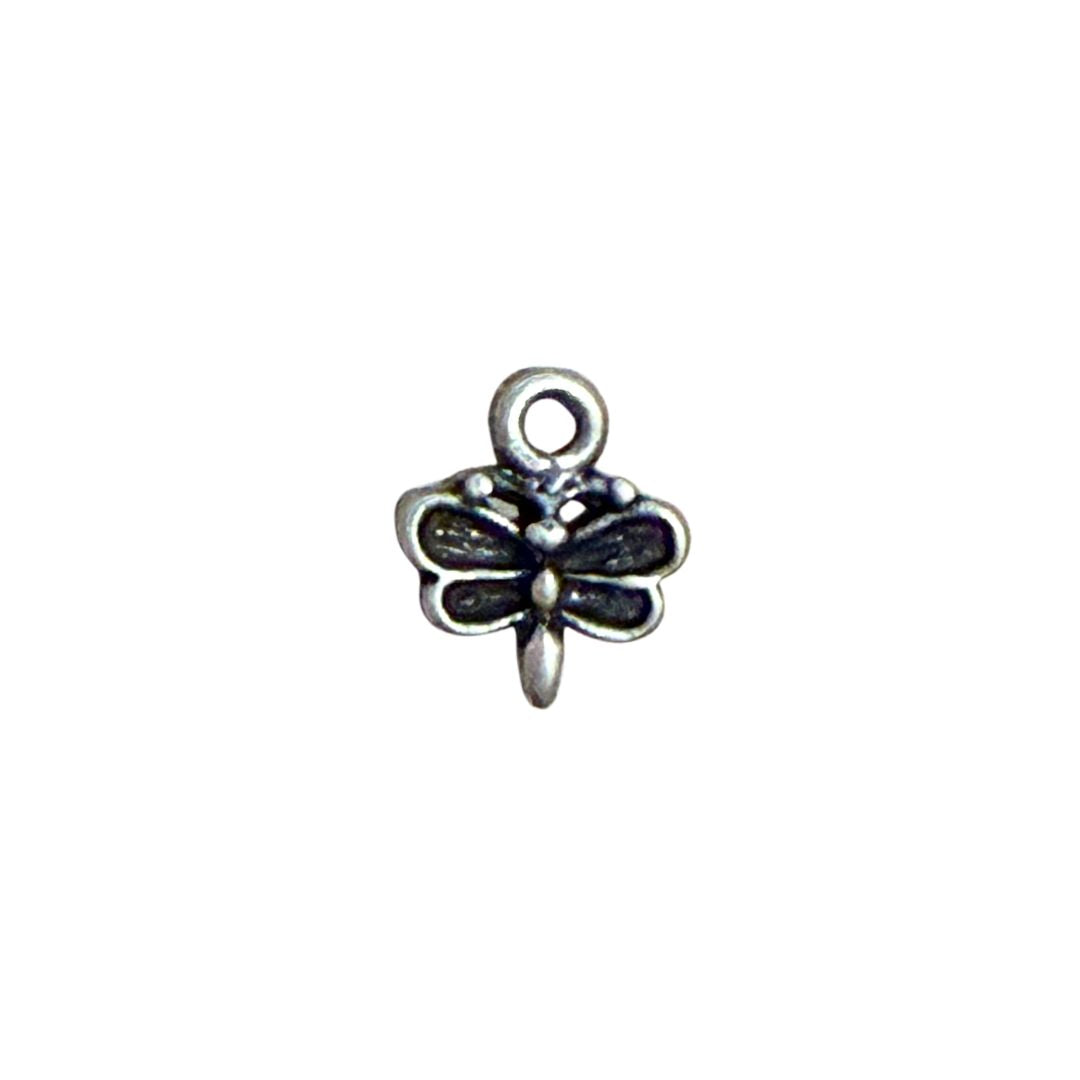Charm, Dragonfly 10x13mm Silver