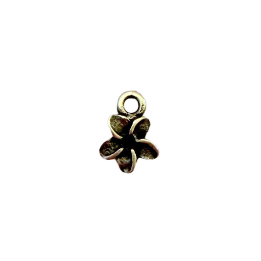 Charm, Frangipani Flower, 9x11mm Silver