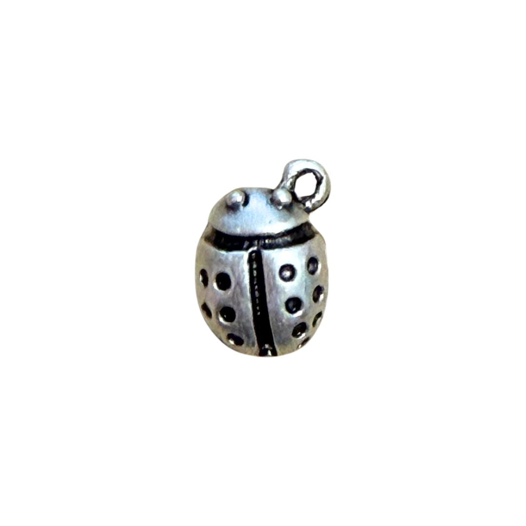 Charm, Ladybug, Lady Beetle 9x12mm Silver