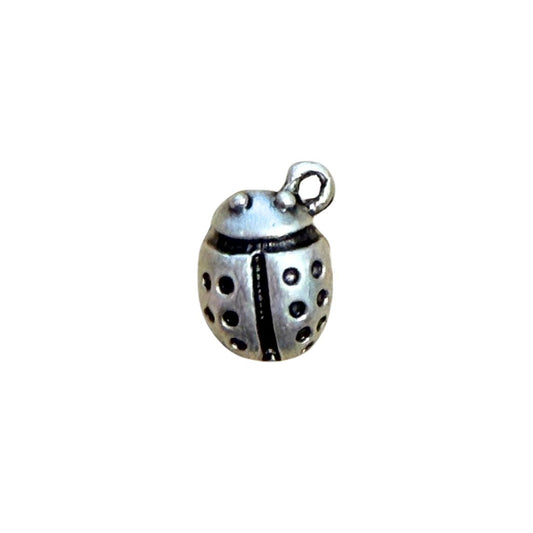Charm, Ladybug, Lady Beetle 9x12mm Silver