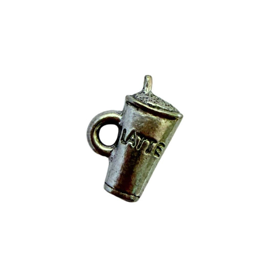 Charm, Coffee, Iced Latte Cup with Straw, 9x14m Silver