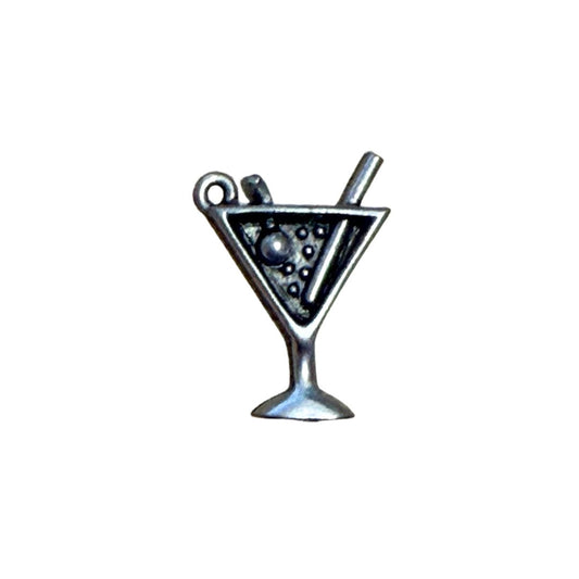Charm, Martini Glass, 15x20mm Silver