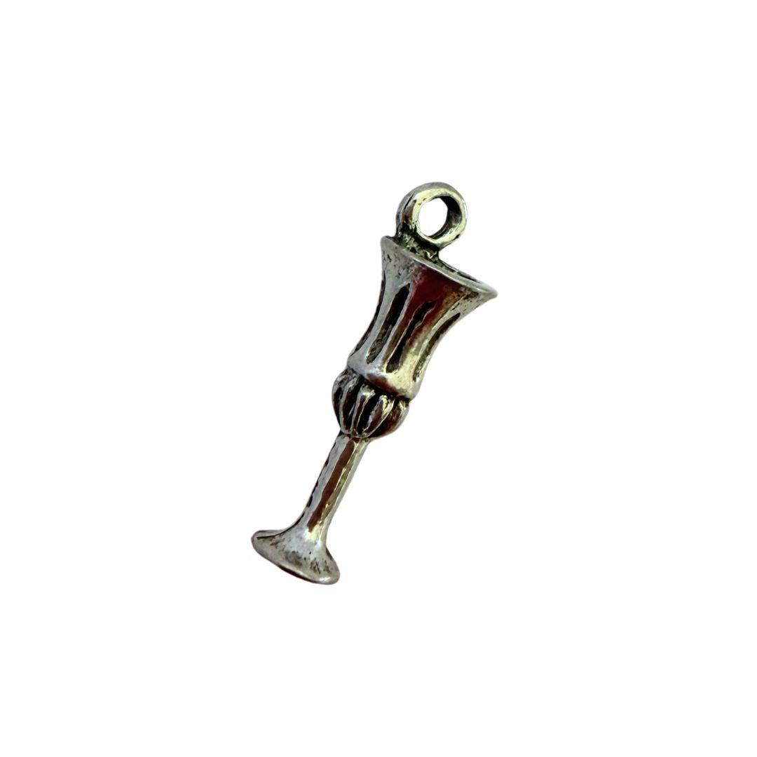 Charm, Wine Goblet 6x19mm Silver