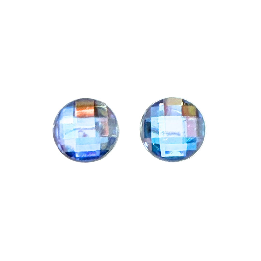 Checkerboard  Resin Cabochon 12mm Crystal AB