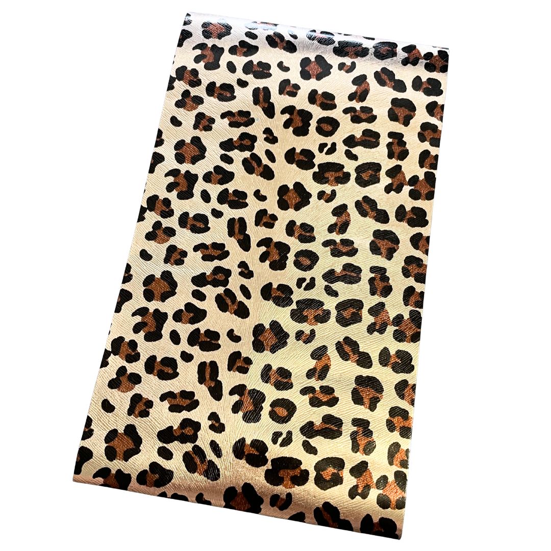 Cheetah Metallic Gold imitation Leather PU Vinyl