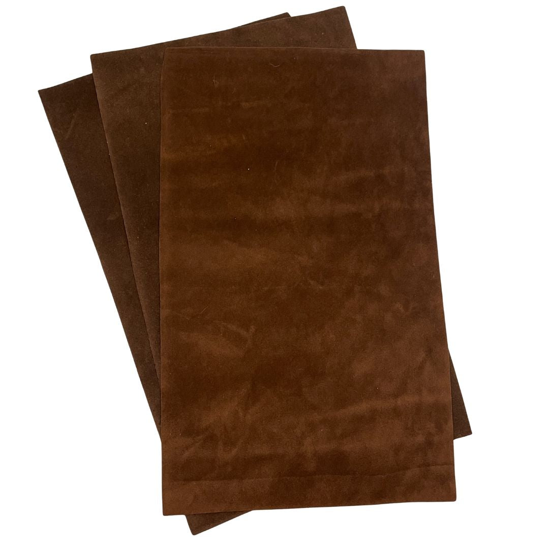 Chocolate Brown Coloured, Soft Faux Velvet Fabric for Bead Embroidery