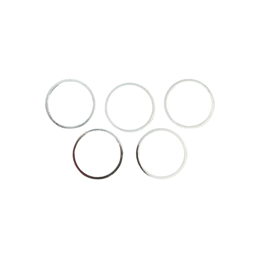 Circle Ring Metal Shape, 15mm Round, Silver