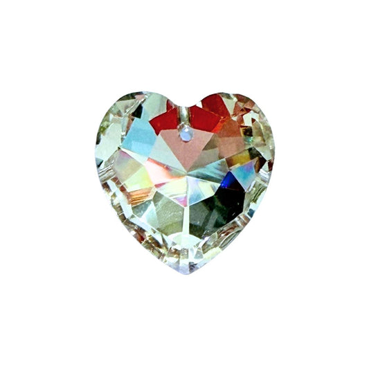 Crystal Heart Shaped Pendant 27x28mm with Single Drilled Hole