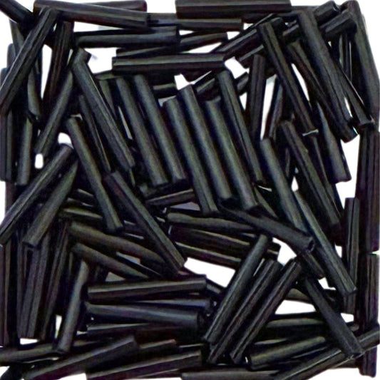 Czech Glass Bugel Beads 12mm Opaque Black