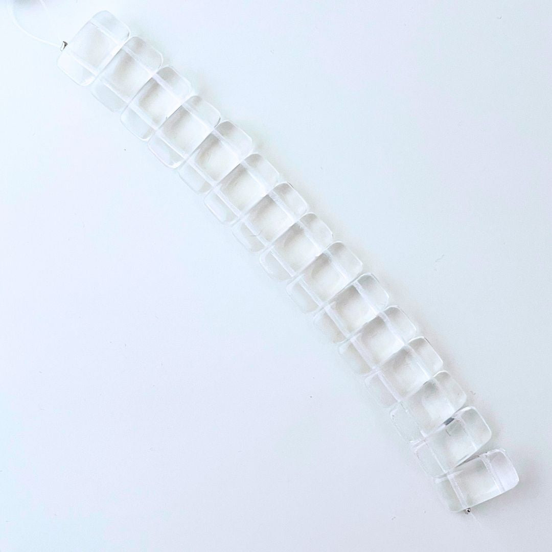 2 Hole Carrier Beads 9x17mm Czech Crystal Clear Glass