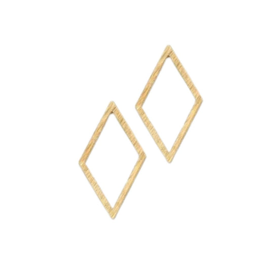 Diamond Metal Shape, 32x18mm, Brushed Brass