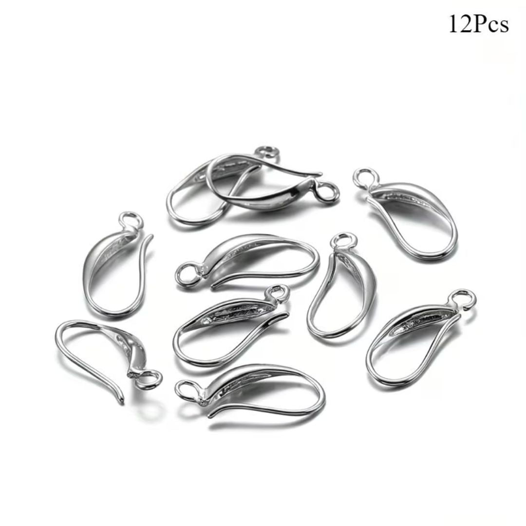 Elegant Earring Hooks 18x8mm Silver