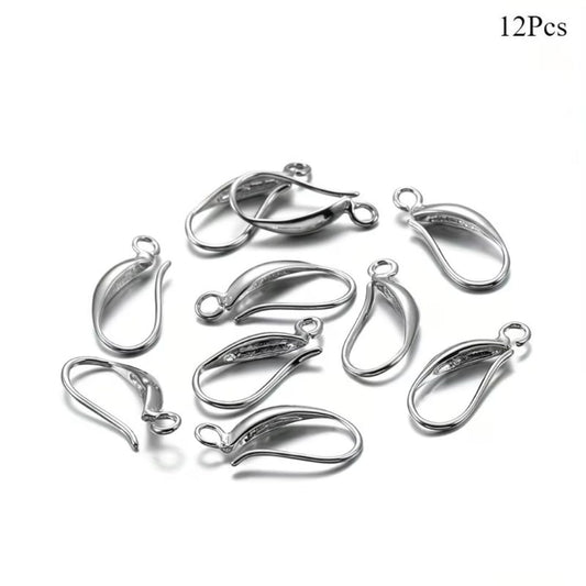 Elegant Earring Hooks 18x8mm Silver