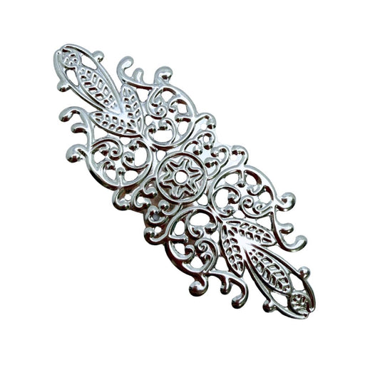 Filigree Finding LARGE With Flowers and Swirls 87x34mm Silver