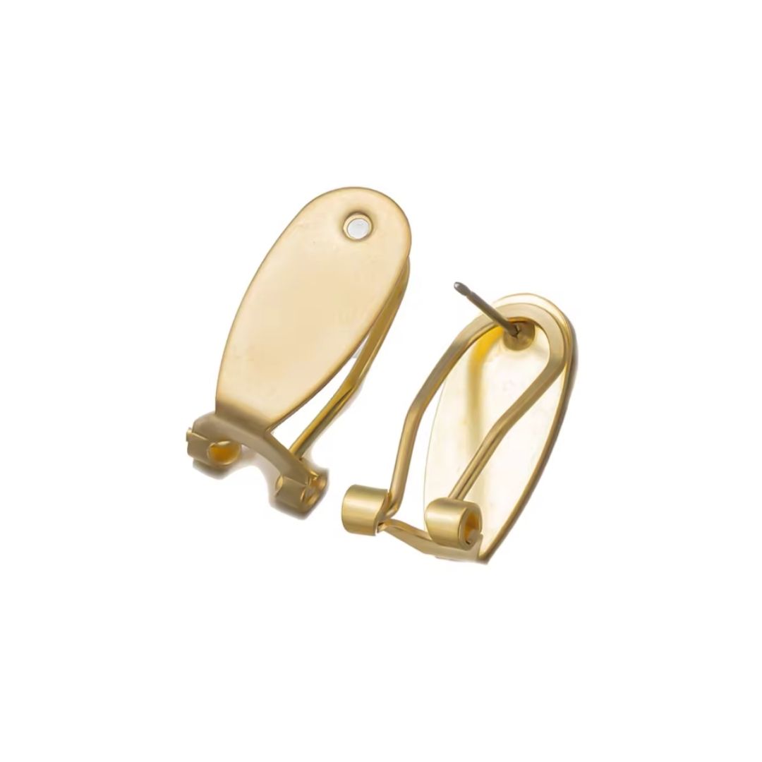 Fingernail Earring Findings for Pierced Ears Brass