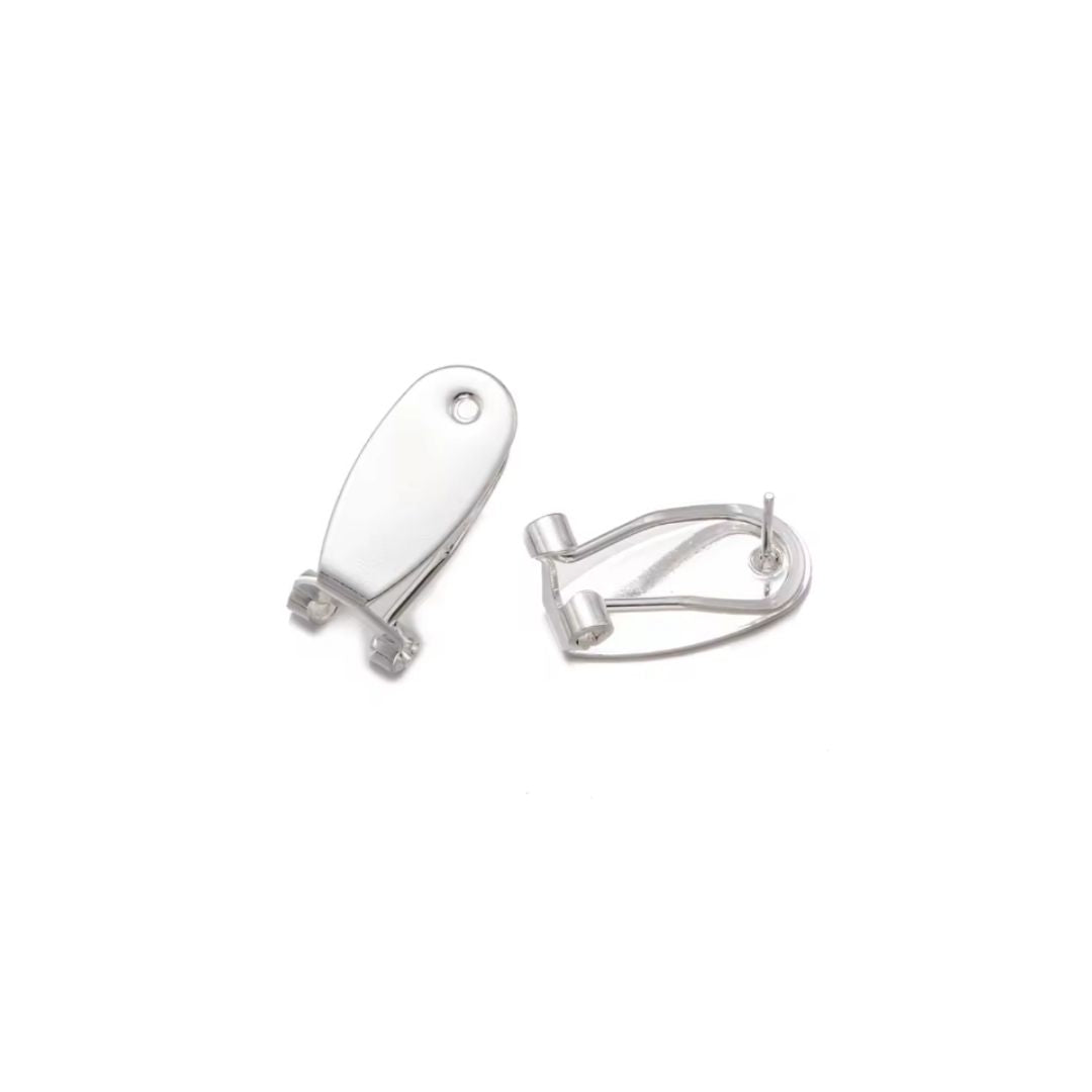 Fingernail Earring Findings for Pierced Ears Silver