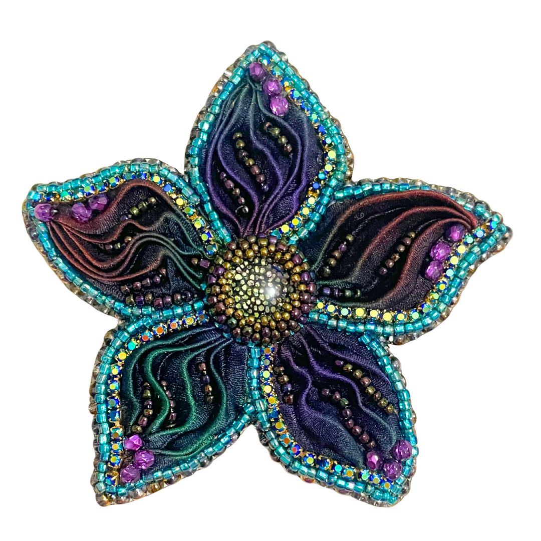 Frangipani Flower Brooch Kit Blue for WORKSHOP ATTENDEES ONLY