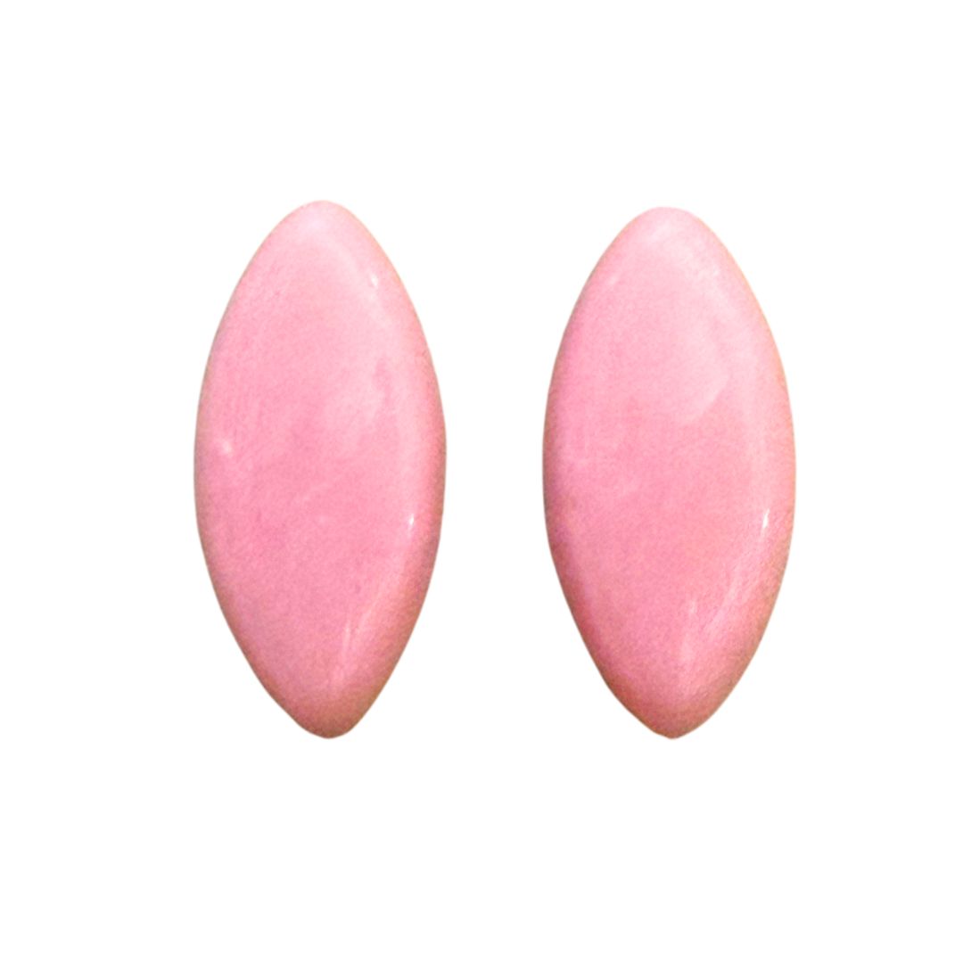 Glass Cabochon Navette Shape 20x10mm Pink