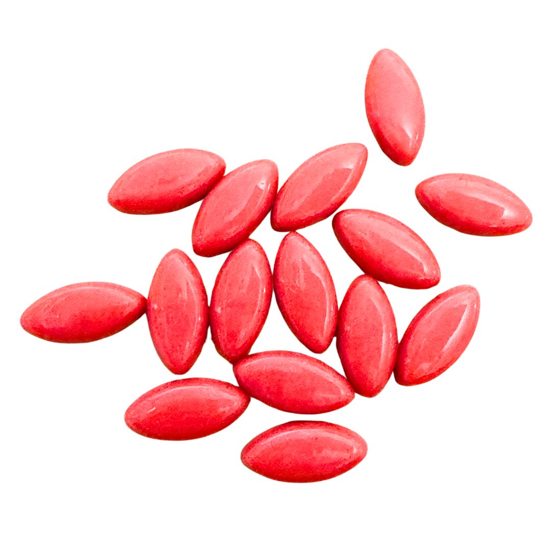 Glass Cabochon Navette Shape 20x10mm Red