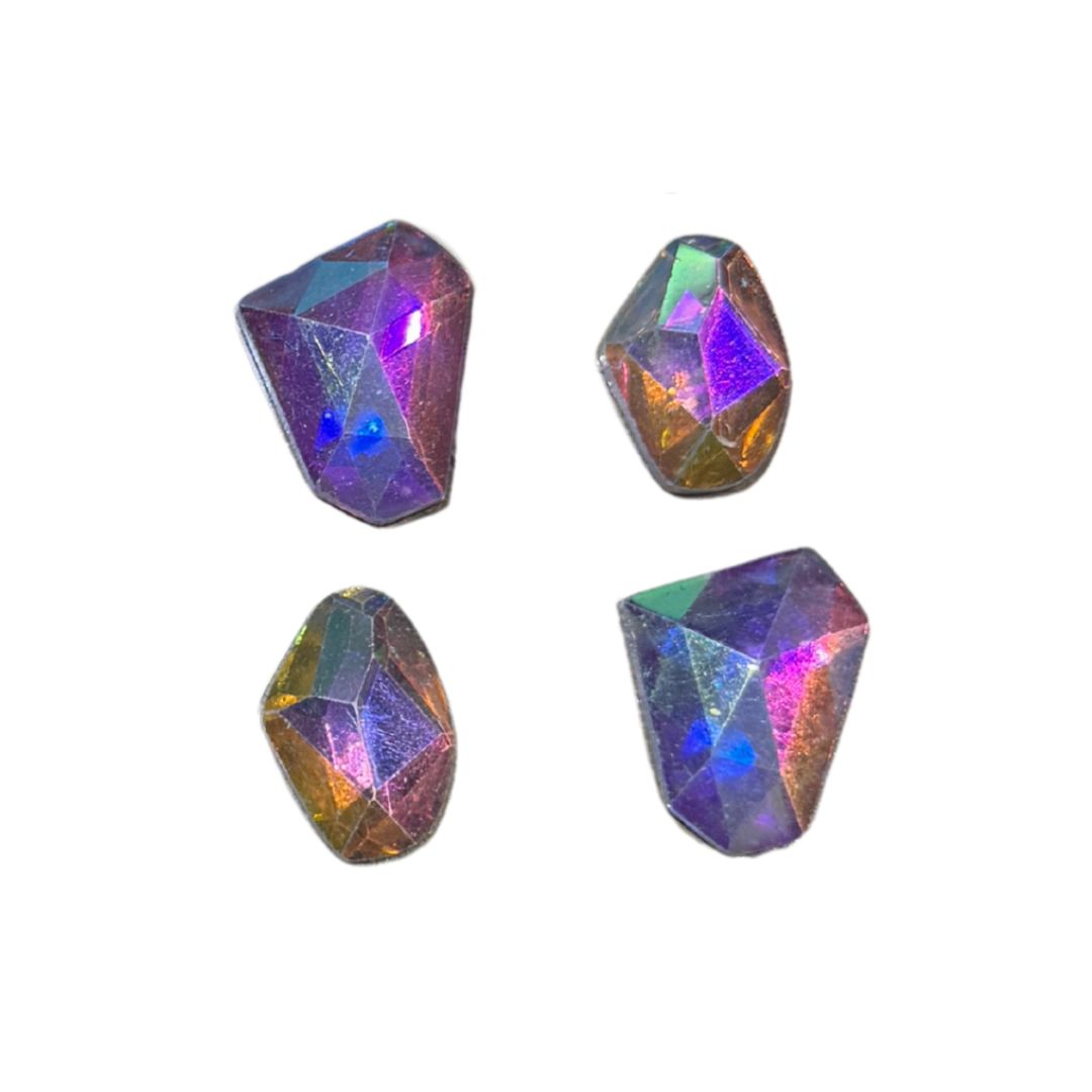 Irregular Shaped 15x20mm and 12x17mm Resin Rhinestones Crystal AB