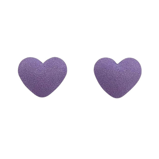 Lilac 18x15mm Fabric Heart Cabochon, pack of 2
