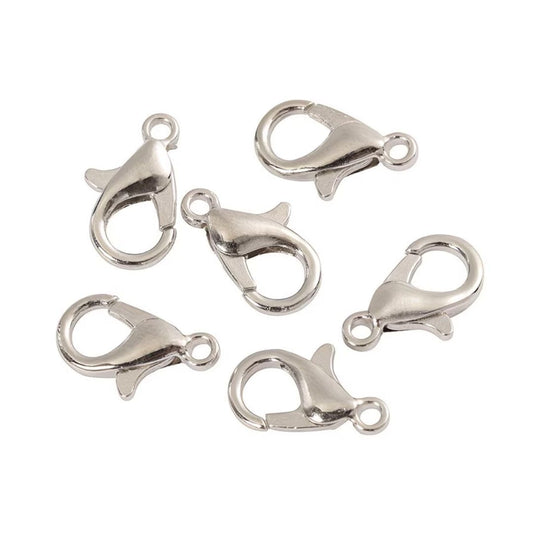 Lobster Clasp 18x10mm Silver, pack of 6