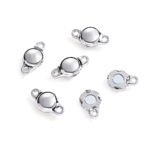 Magnetic Clasp Smooth Round 18x10mm Silver