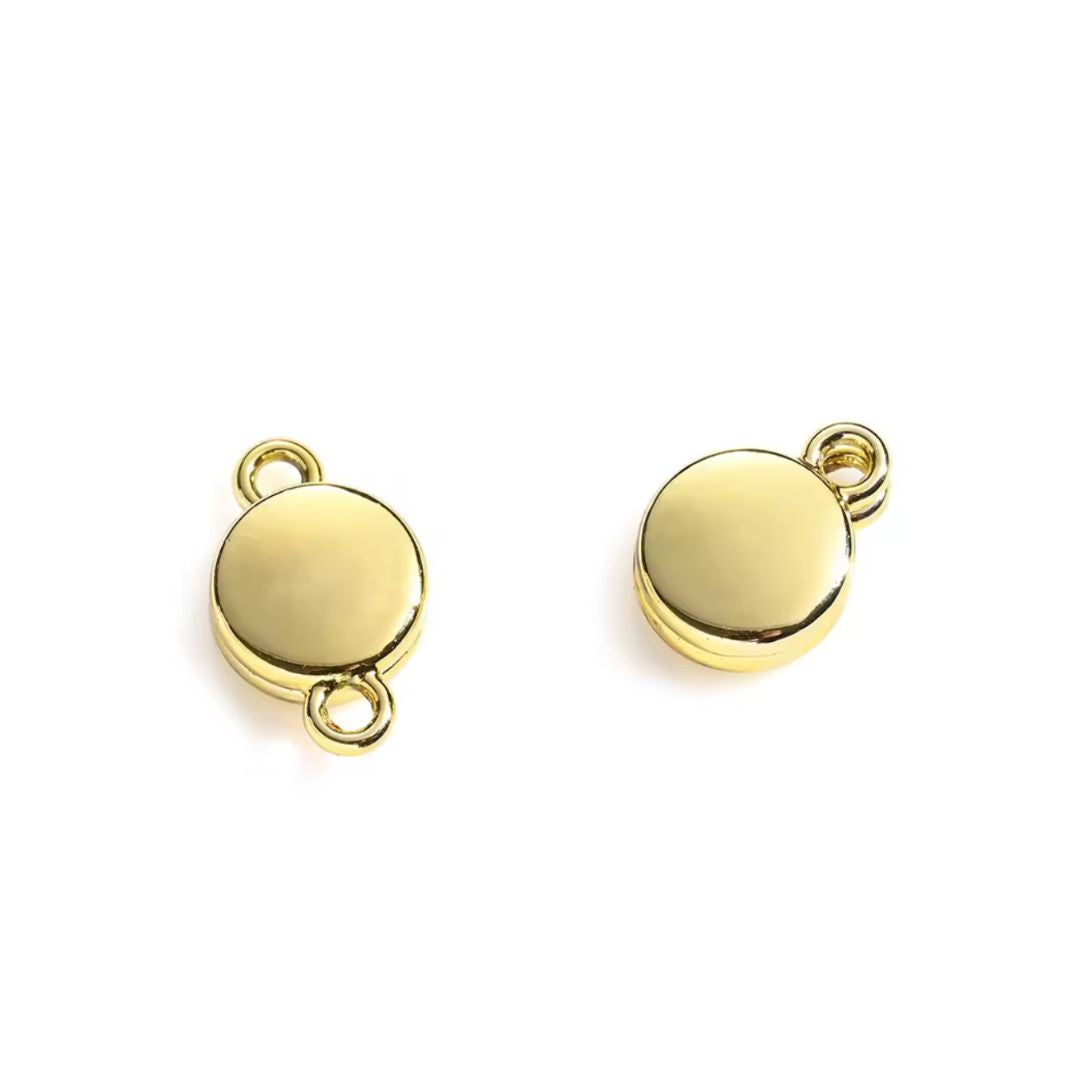 Magnetic Clasp Smooth Round 9x15mm Gold