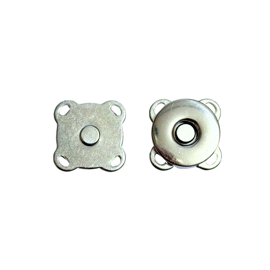 Magnetic Sew On Clasp, Press Stud, Snap Button, 14mm, Silver
