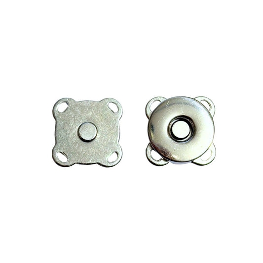 Magnetic Sew On Clasp, Press Stud, Snap Button, 14mm, Silver