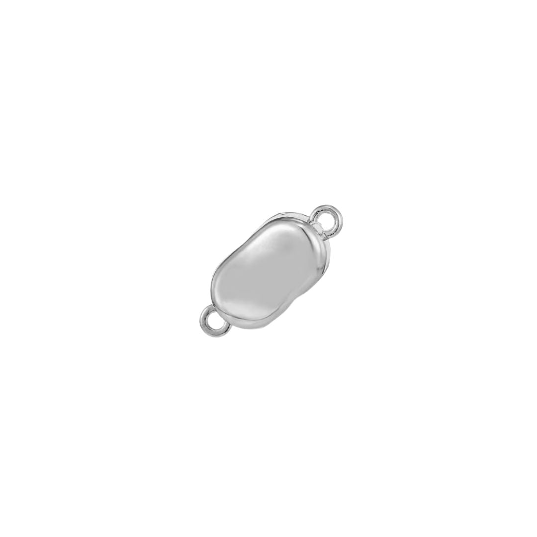 Magnetic Clasp Oval Bean Shape 7x17mm Silver