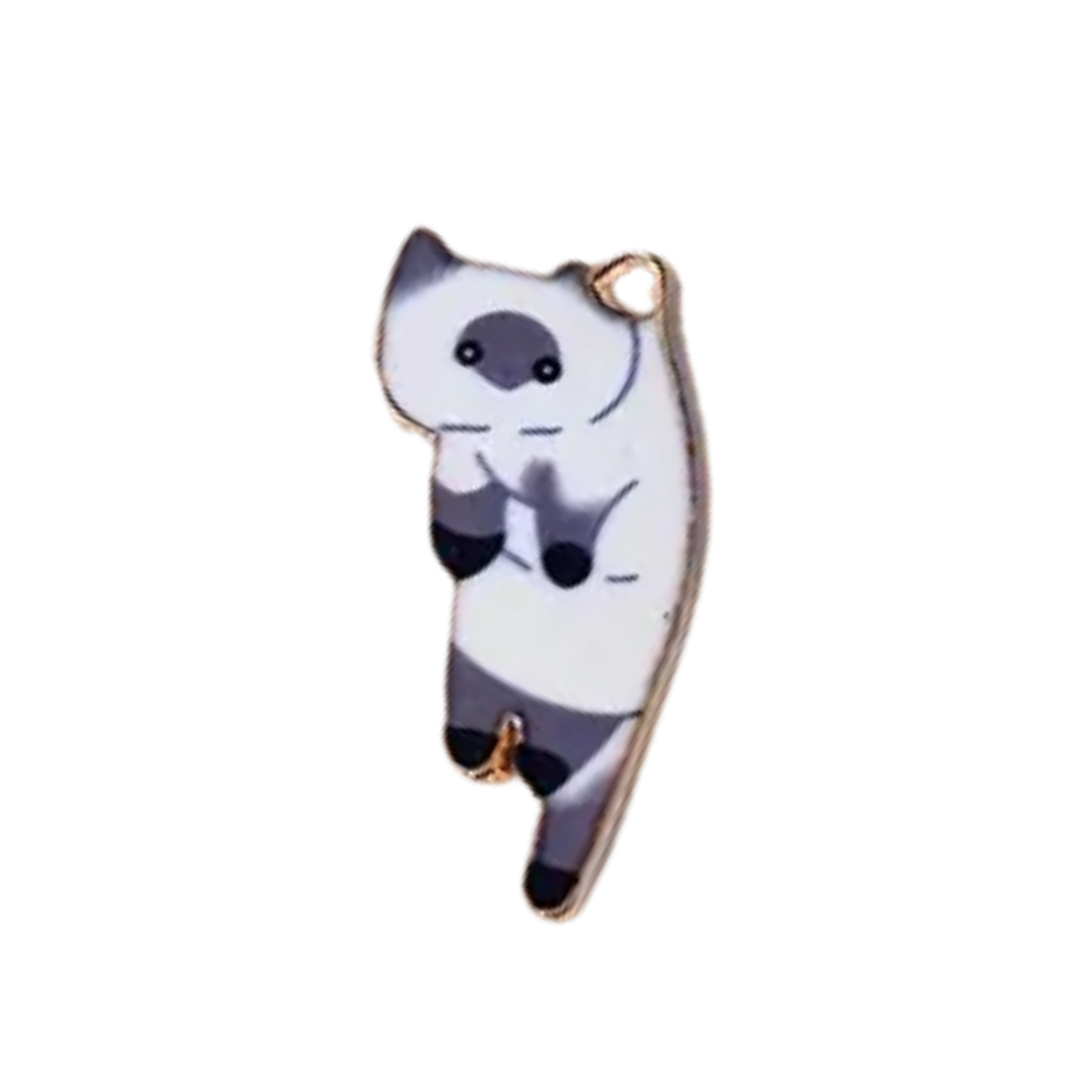 Magnetic Needle Minder Kitty Cat, White with grey & black socks