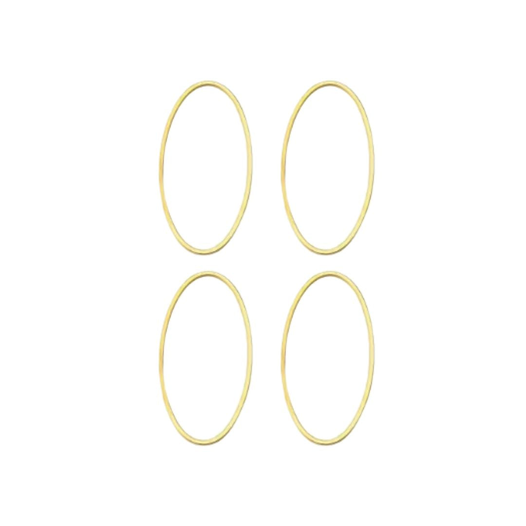 Oval Metal Shape, 15x30mm, Gold