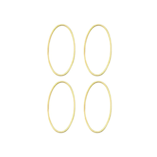 Oval Metal Shape, 15x30mm, Gold