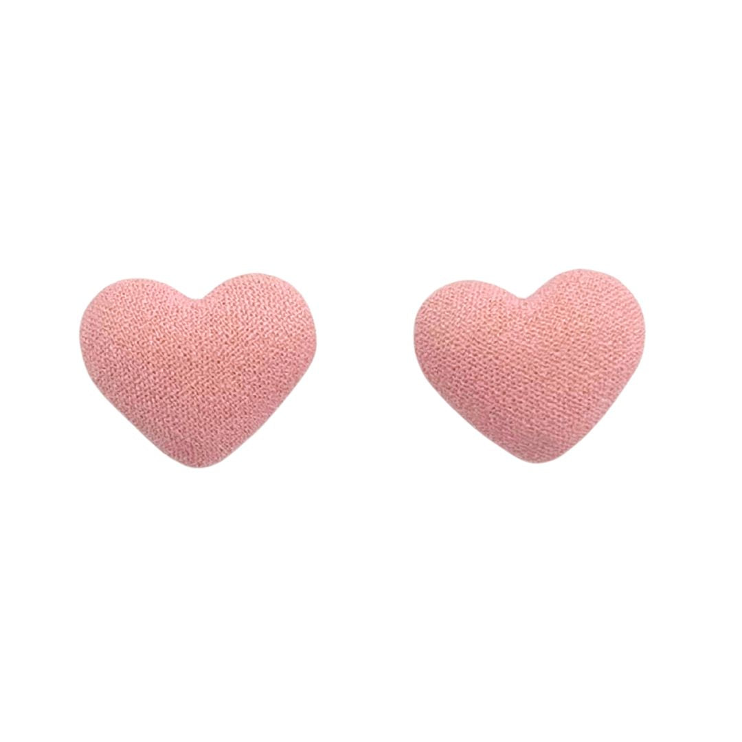 Pale Pink 18x15mm Fabric Heart Cabochon, pack of 2