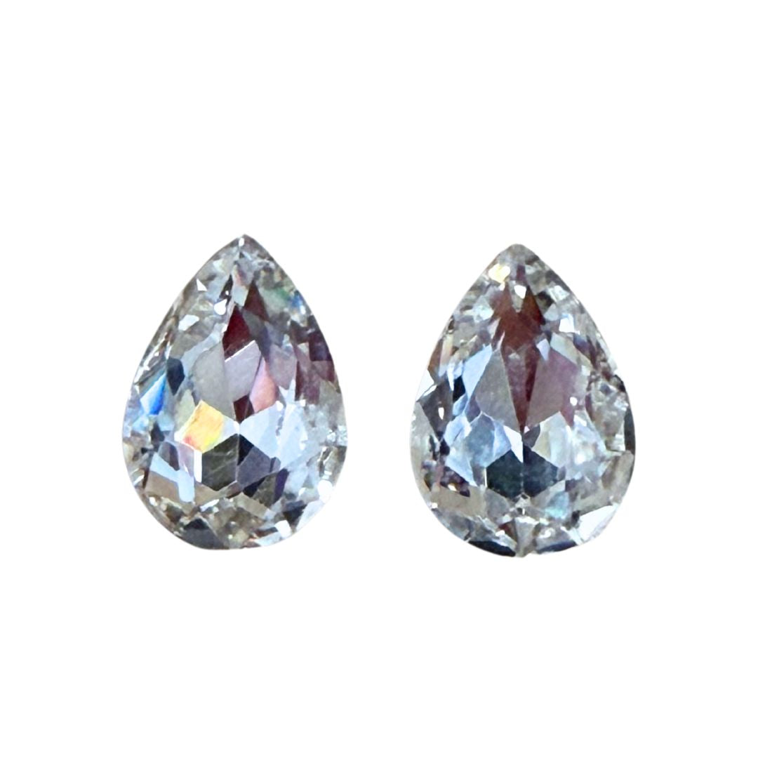 Teardrop Shaped Crystal Stones 10x14mm smooth rounded facets on back
