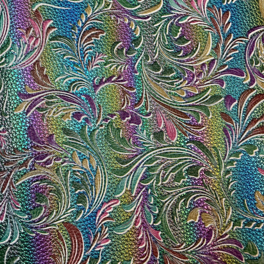 Colorful floral patterned fabric with intricate design