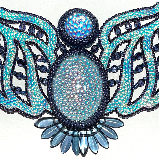 20mm x 30mm Oval Dome Glass Cabochon Metallic Bubbles