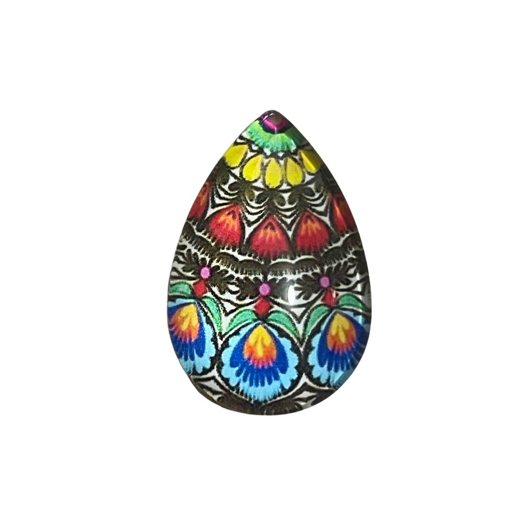 20x30cm Drop Shaped Domed Glass Picture Cabochon Folk Art
