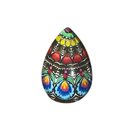 20x30cm Drop Shaped Domed Glass Picture Cabochon Folk Art