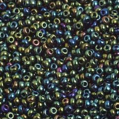 Preciosa Size 10/0 Czech Glass Seed Beads - Green Iris