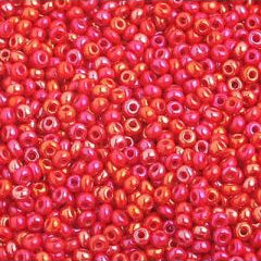 Preciosa Size 10/0 Czech Glass Seed Beads - Opaque Red AB