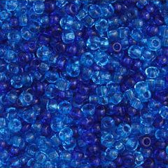 Preciosa Size 10/0 Czech Glass Seed Beads - Transparent Blue Mix