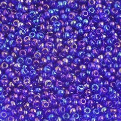 Preciosa Size 10/0 Czech Glass Seed Beads - Transparent Blue Iris