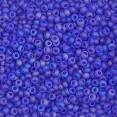 Preciosa Size 10/0 Czech Glass Seed Beads - Transparent Matte Blue AB