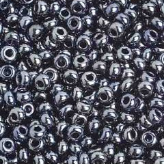 Preciosa Size 8/0 Czech Glass Seed Beads - Metallic Gunmetal