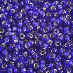 Preciosa Size 8/0 Czech Glass Seed Beads - Silverlined Royal Blue