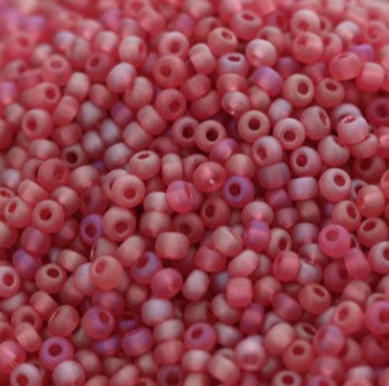Preciosa Size 10/0 Czech Glass Seed Beads - Transparent Matte Pink AB