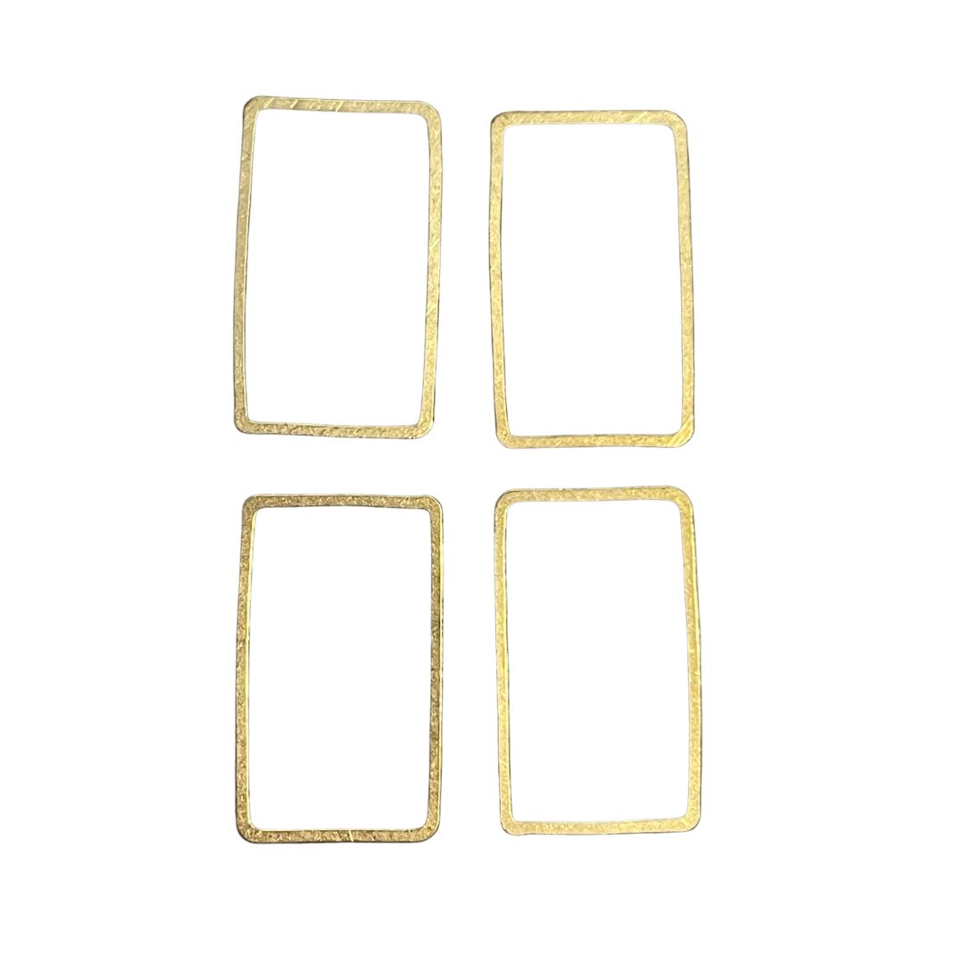 Rectangle Ring Metal Shape, 22x13mm, Gold