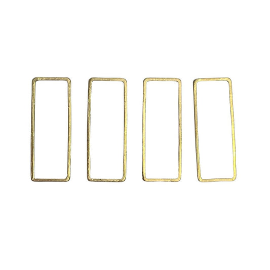 Rectangle Ring Metal Shape, 23x8mm, Gold